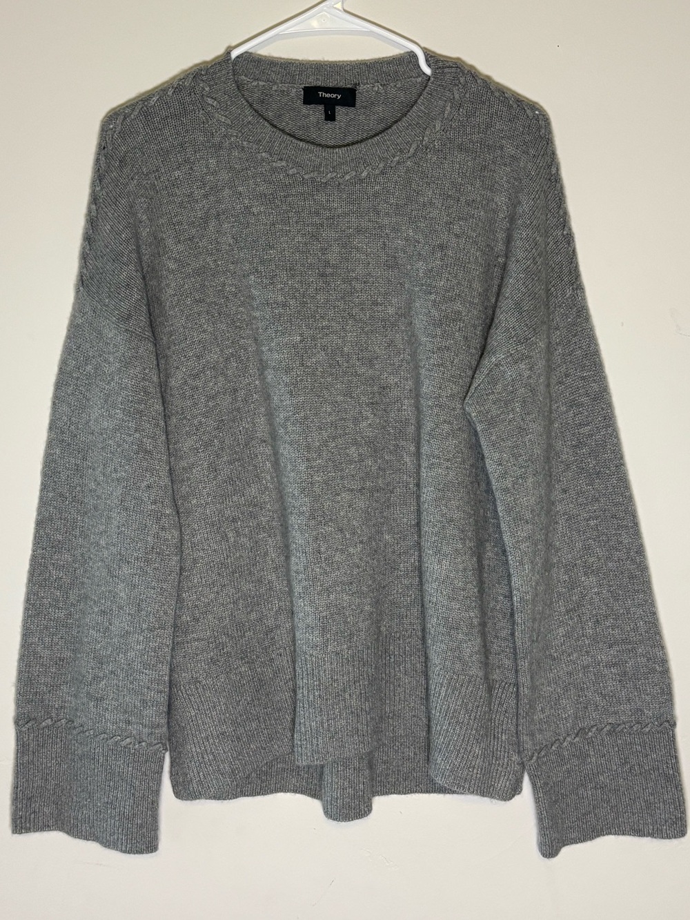 Theory Karenia Whipstitche Super Soft Thick 100% Cashmere Sweater Large NWOT - Picture 1 of 11